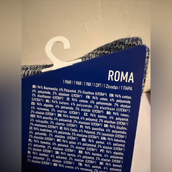 BIRKENSTOCK ROMA Sz US 8-11 EU 39-42 Blue Heather Pair 94% Cotton Women's Socks - Picture 7 of 7